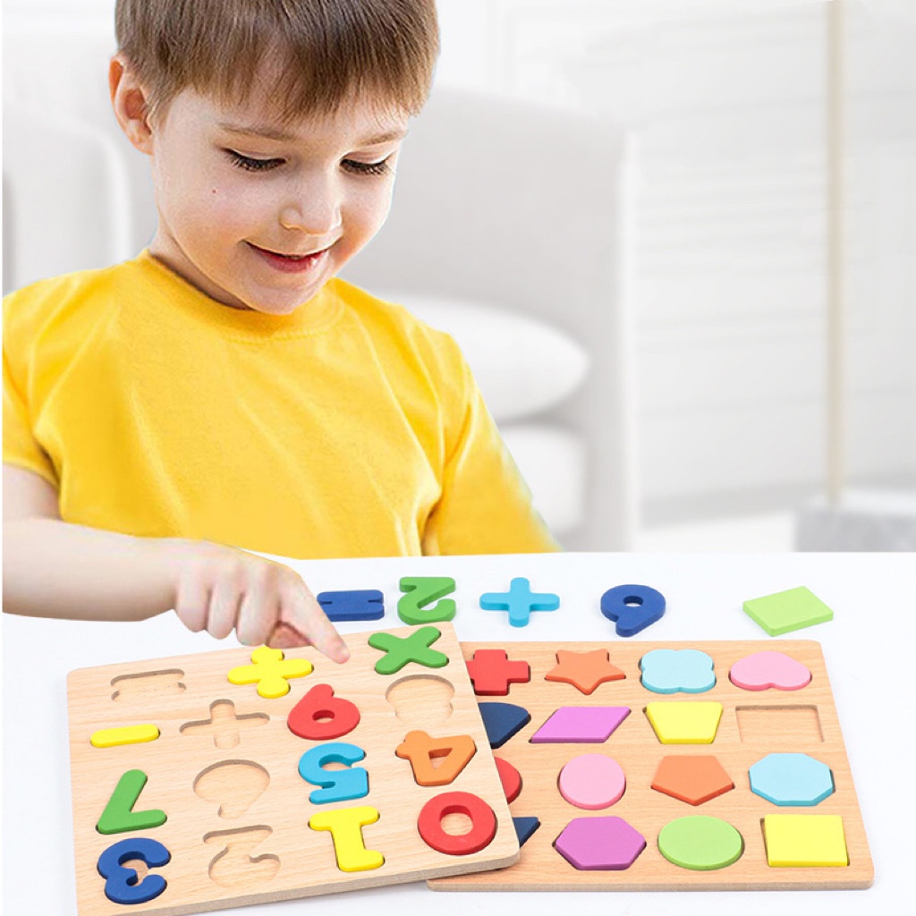 พร้อมส่ง-ของเล่นไม้-บล็อคไม้เสริมพัฒนาการเด็ก-บล็อคไม้เลขาคณิต-ตัวเลข-toy12