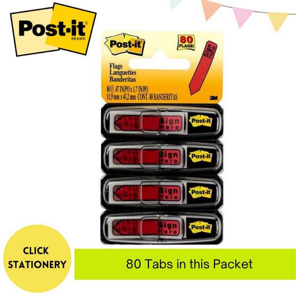3m 684-RDSH Post it Stick Tabs Flags Sign ที่นี่สีแดงสีสําหรับเอกสาร ...