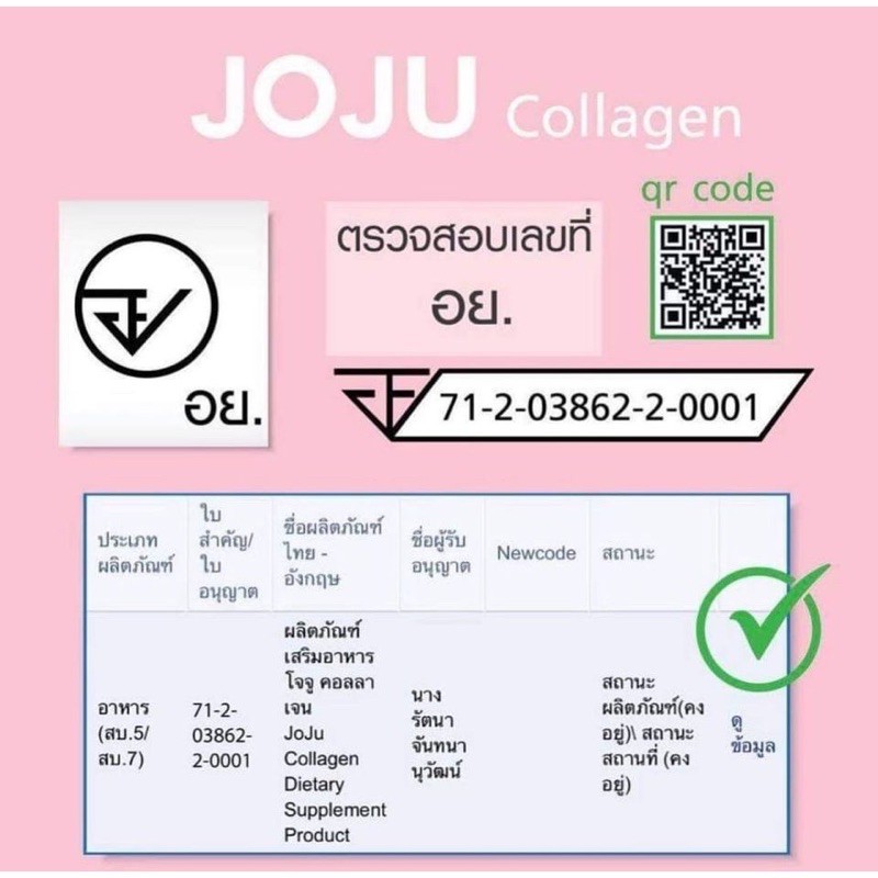 ภาพสินค้า(แท้100%พร้อมส่ง) JOJU Callagen โจจู คอลลาเจน 1 กระปุก มี 30เม็ด(1ชิ้น) จากร้าน happytwoshop บน Shopee ภาพที่ 3