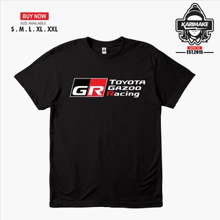 เสื้อยืด พิมพ์ลายโลโก้รถยนต์ Toyota GAZOO RACING GR