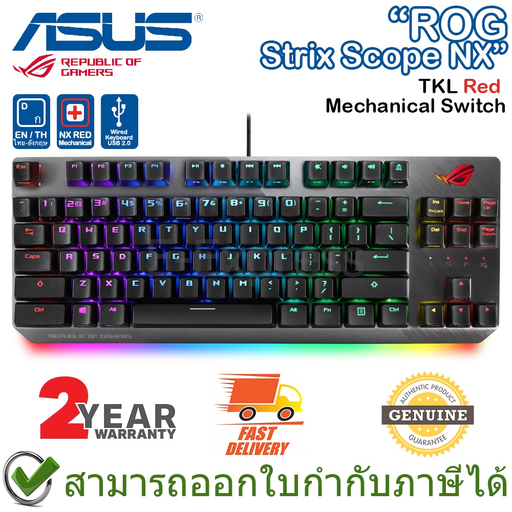 Asus ROG Strix Scope NX RED TKL Wired Mechanical RGB Gaming Keyboard ...