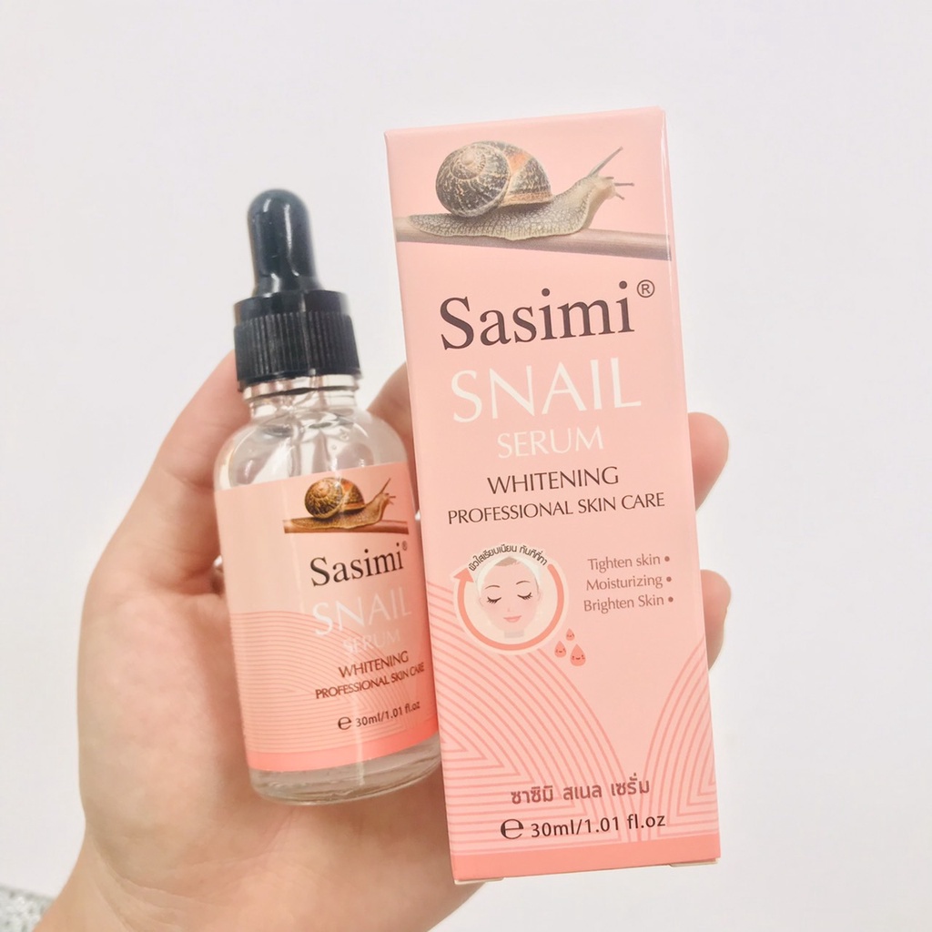 sasimi-เซรั่ม-snail-serum-เซรั่มสเนล-สูตรผิวใสเรียบเนียนและควบคุมความมัน-เผยผิวกระจ่างใส-บอกลาปัญหาสิว-30-ml