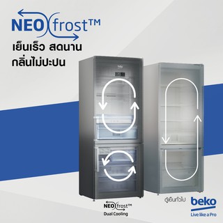 ภาพขนาดย่อของภาพหน้าปกสินค้าBeko RDNT271I50VK 9 คิว ตู้เย็น 2 ประตู Inverter ตู้เย็น 2 ประตู จากร้าน beko_thailand บน Shopee ภาพที่ 5