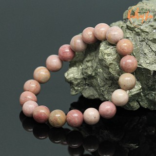 หินโรโดไนท์แท้ หินความรัก ขนาด 10 มิล Rhodonite กำไลหินมงคล หินแห่งความรัก หินสีชมพู by.ออมทอง