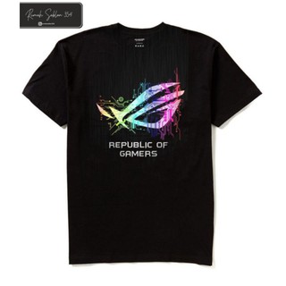 เสื้อยืด พิมพ์ลายโลโก้ Republic Of gamers ROG OVERSIZE สําหรับผู้ชาย และผู้หญิงS-5XL