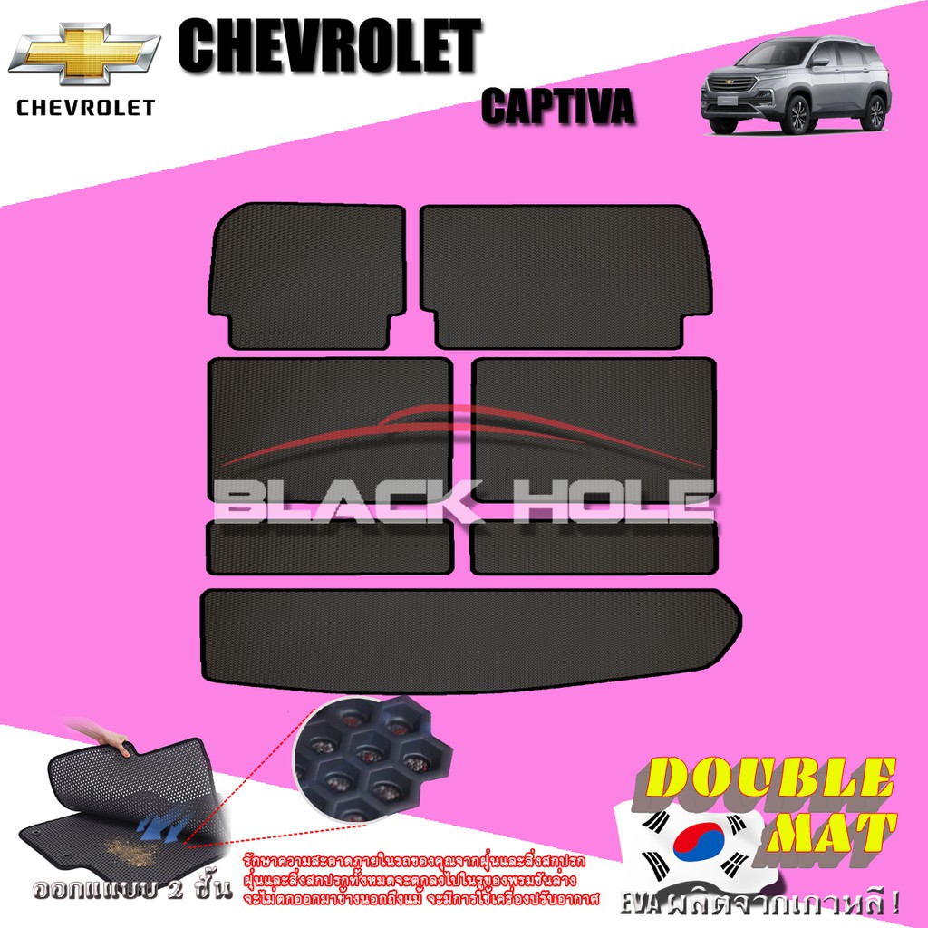 chevrolet-captiva-7-ที่นั่ง-2020-ปัจจุบัน-ที่เก็บสัมภาระท้ายรถ-7ชิ้น-captiva-พรมเข้ารูปสองชั้นแบบรูรังผึ้ง-blackhole