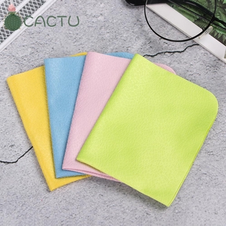 Cactu ใหม่ ผ้าไมโครไฟเบอร์ คุณภาพสูง สุ่มสี สําหรับทําความสะอาดเลนส์กล้อง โทรศัพท์มือถือ หน้าจอโทรศัพท์ 4 ชิ้น