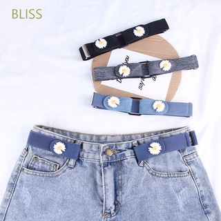 Bliss เข็มขัดผ้าใบลายดอกเดซี่สไตล์เกาหลีสําหรับผู้หญิง