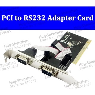 PCI COM card 2 พอร์ต 9Pin Serial RS232 serial Card Adapter