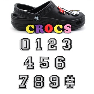 ใหม่ รองเท้า Crocs Jibbitz ดิจิทัล 0-9 Series แต่งหัวเข็มขัด รูปดอกไม้ สําหรับตกแต่งรองเท้า Crocs