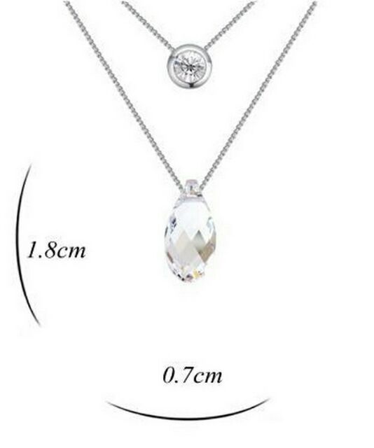 สร้อยคอทองคำขาว-18k-white-gold-plated-แบบ-2-layers-ประดับคริสตัลแท้จาก-swarovski