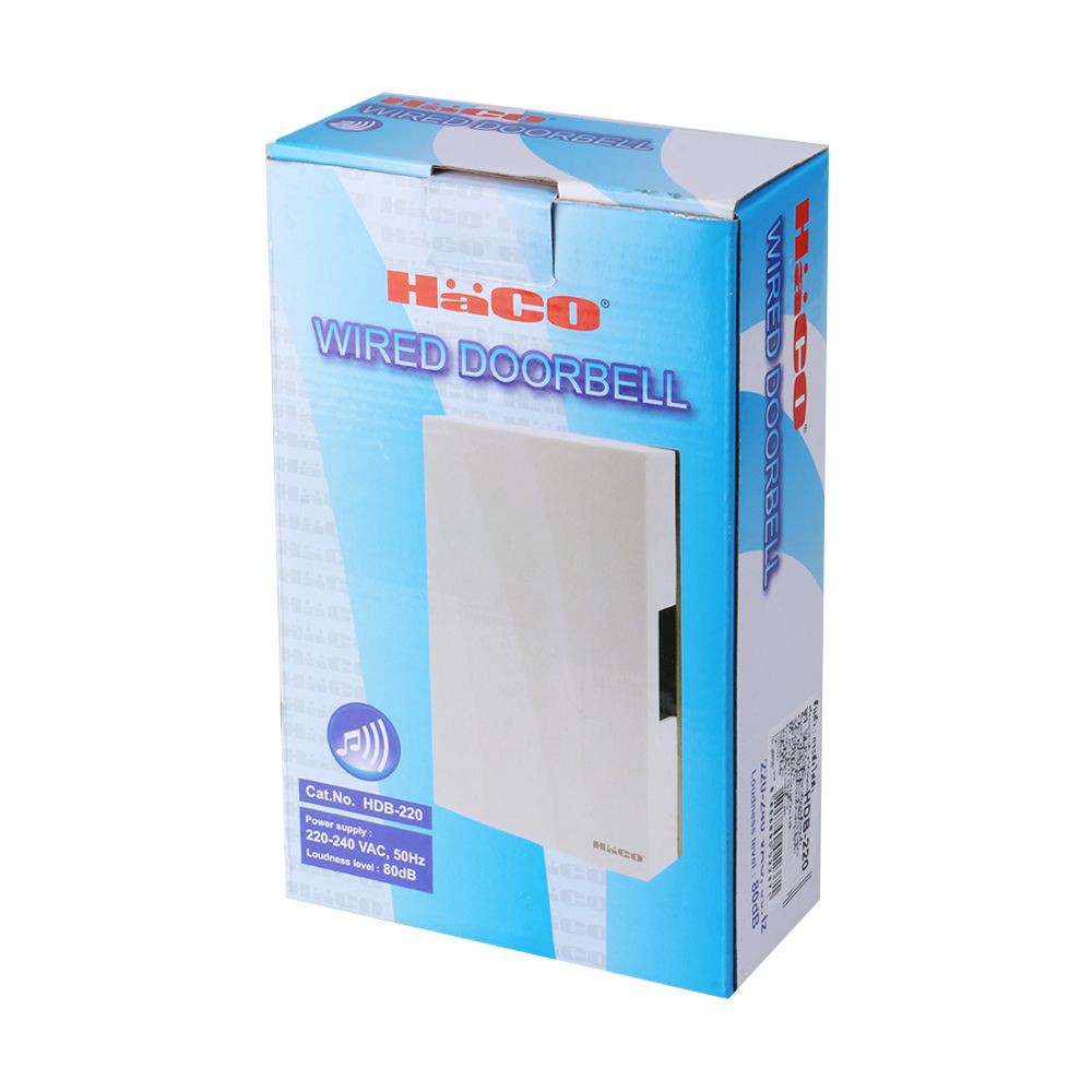 กริ่งไฟฟ้า-กล่องเสียงสัญญาณกระดิ่ง-haco-hdb-220-กริ่ง-งานระบบไฟฟ้า-wired-doorbell-hdb-220-haco