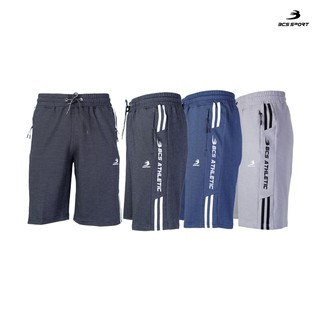 BCS SPORT กางเกงวอร์มลำลองแฟชั่น UNISEX ขาสั้น ตัดต่อ 2 แถบ รหัส SF668 BCS ATHLETIC 2-STRIPED SHORTS