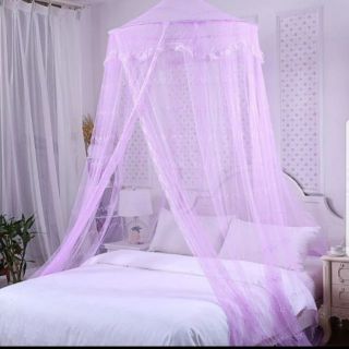 ELIYA มุ้งกระโจม Purple คลุมเตียงแบบแขวน มุ้งกันยุง สีม่วง ใช้ได้กับเตียง 3-5 ฟุตและแบบใหญ่ ขนาด 7ฟุต มุ้งแขวง