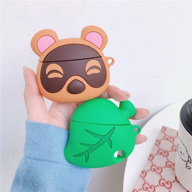 เคสแอร์พอด-เคสซิลิโคน-หูฟัง-apple-airpods-pro-ซิลิโคน-apple-airpods-ลาย-แร็กคูน-pod-1141-ใบไม้-pod-1142