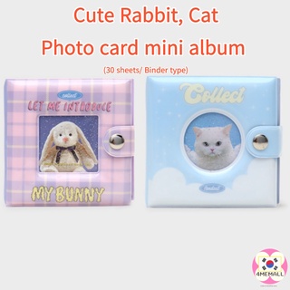 [Daiso Korea] Cute rabbit, cat photo card 3 hole binder photo album &amp; refill, binder type, collect book, call book, idol