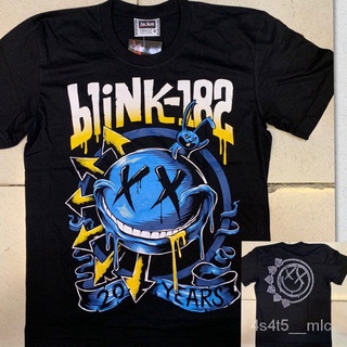 เสื้อยืดโอเวอร์ไซส์Rock Band Blink 182 Black Shirts TOsIS-3XL