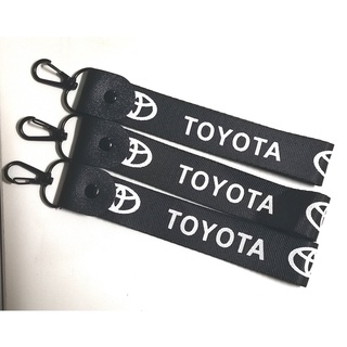 พวงกุญแจ SPORT พวงกุญแจยี่ห้อรถ พวงกุญแจผ้าสกรีน TOYOTA สีดำ