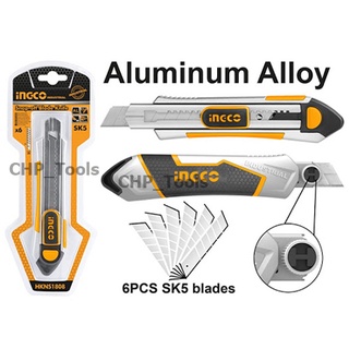 INGCO มีดคัตเตอร์รุ่น Aluminium รุ่น HKNS1808