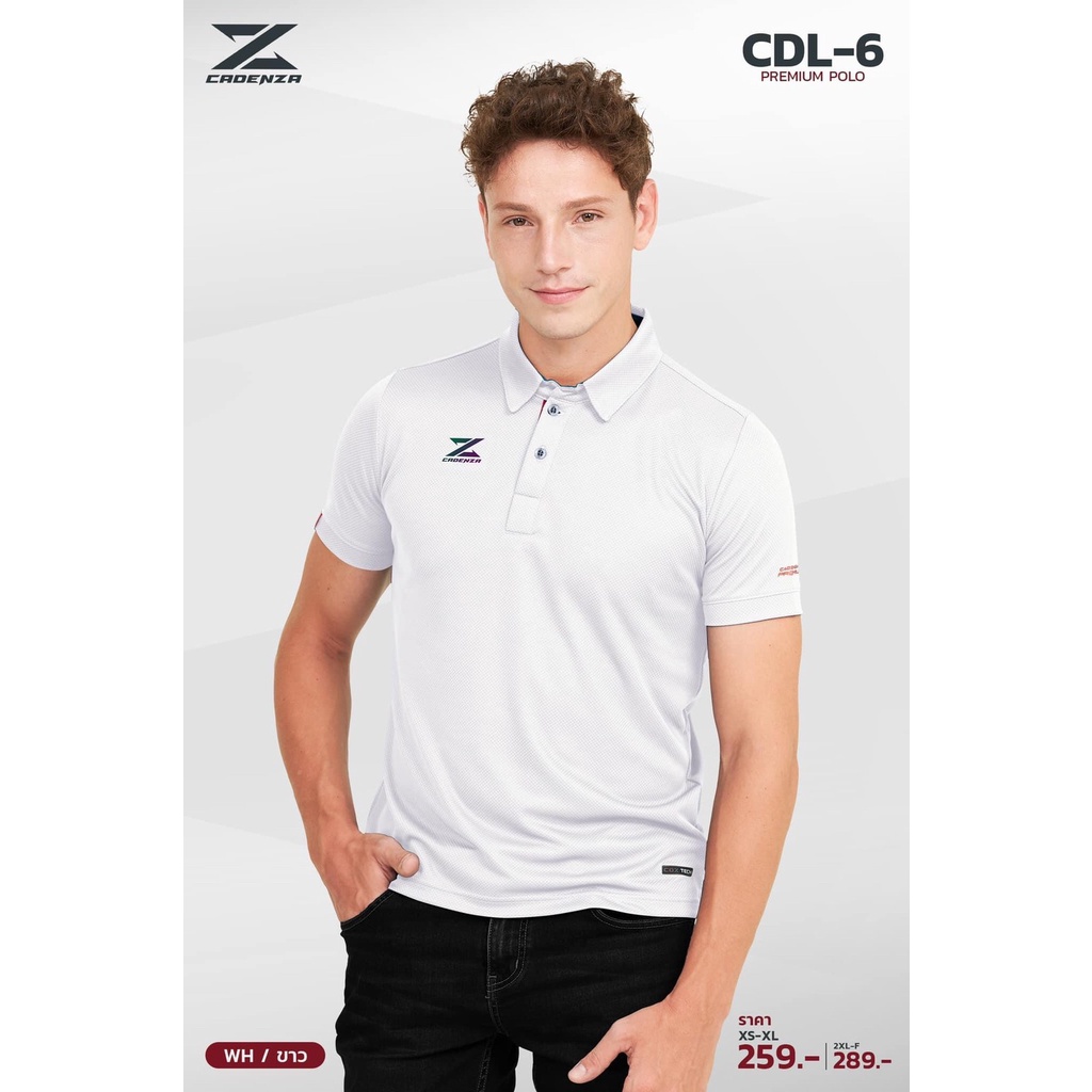 ภาพสินค้าUNISEX เสื้อโปโล Cadenza รุ่นล่าสุด CDL-6 ไซส์ 2XL-F จากร้าน sportsshoponline บน Shopee ภาพที่ 1
