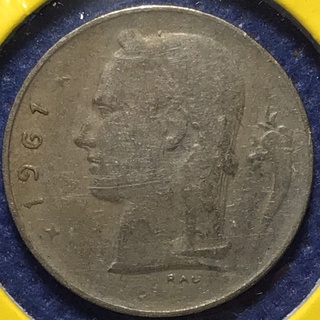 No.15559 ปี1961 BELGIUM เบลเยี่ยม 1 FRANC เหรียญสะสม เหรียญต่างประเทศ เหรียญเก่า หายาก ราคาถูก