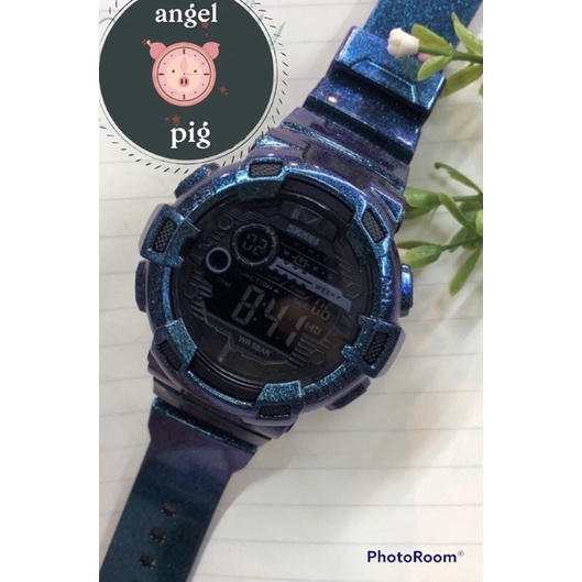 skmei-สีไทเทเนี่ยม-นาฬิกาข้อมือชาย-หญิง-เรือนและสายซิลิโคนเกรดa-ระบบquartz-digital-ฟังก์ชันครบ-กันน้ำได้3atm