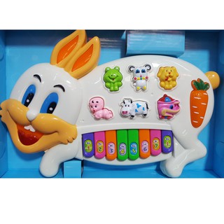 firstbuy_ของเล่นออร์แกนรูปกระต่าย Rabbit Music Piano มีเสียงดนตรี เสียงสัตว์ และมีไฟกระพริบ  น่ารัก