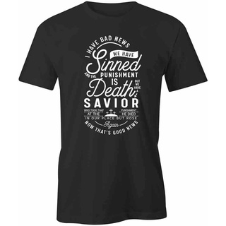[S-5XL] เสื้อยืด ผ้าฝ้าย ทรงหลวม พิมพ์ลาย We Have A Savior สําหรับผู้ชาย