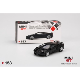 MiniGT No. 153 Chevrolet Corvette Stingray Black w/ Midnight Gray Stripe