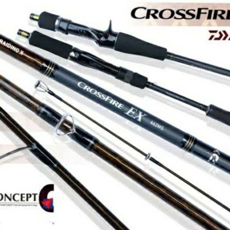 คัน-ไดว่า-daiwa-crossfire-ex-662สองท่อนไกด์-ฟูจิรีซีทฟูจิ-เบท-สปิน