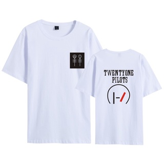 Twenty one pilots Band เสื้อยืดแขนสั้น ทรงหลวม เข้ากับทุกการแต่งกาย แฟชั่นสําหรับผู้ชาย และผู้หญิงS-5XL