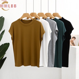 พร้อมส่ง เสื้อยืดลําลอง คอกลม ผ้าฝ้าย แขนค้างคาว ยืดหยุ่น ทรงหลวม สไตล์เกาหลี แฟชั่นฤดูร้อน สําหรับสตรี