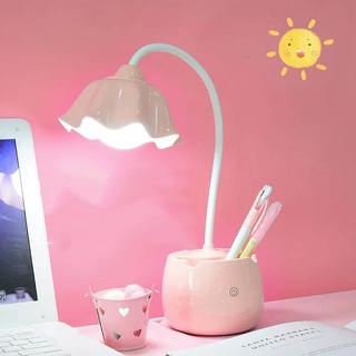 🌼โคมไฟตั้งโต๊ะ LED,หัวใจของสาวๆ,ปกป้องดวงตา,ที่ชาร์จ USB,การ์ตูน,โคมไฟข้างเตียง,ไฟกลางคืน,โคมไฟตั้งโต๊ะมินิมอล