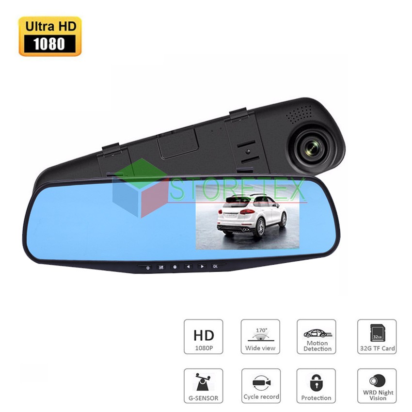 c102-car-camera-1080p-กล้องติดรถยนต์-กระจกกล้องหน้า-คมชัด-fullhd-free-micro-sdhc-card-16gb-class-10