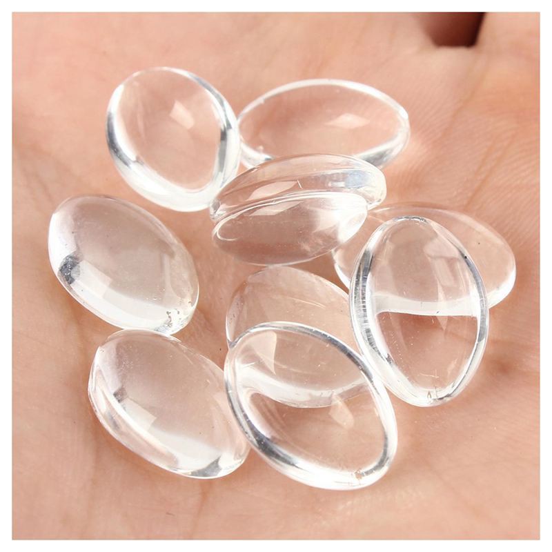 10pcs-oval-crystal-transparent-glass-cabochon-dome-decor-30x40mm