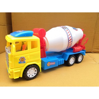 Banktoys ของเล่นเด็ก  รถโม่ปูน รถน้ำมัน ฝาครอบ มีลาน ยาว 37 cm