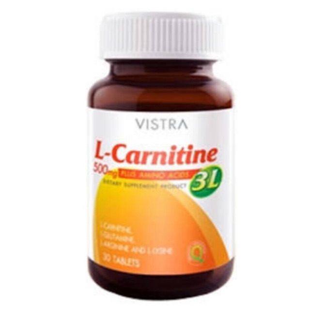 vistra-l-carnitine-3l-วิสทร้า-แอลคาร์นิทีน-เพิ่มการเผาผลาญ-ลดน้ำหนัก-30เม็ด