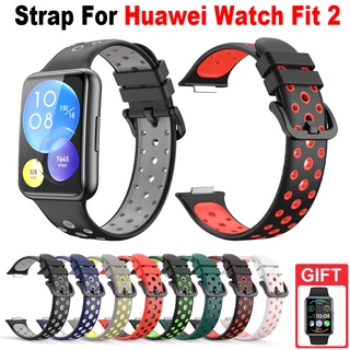 ภาพหน้าปกสินค้าสายนาฬิกาข้อมือซิลิโคน ระบายอากาศ แบบเปลี่ยน สําหรับ Huawei Watch Fit 2 ที่เกี่ยวข้อง