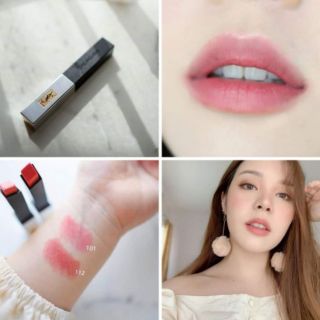 YSL The Slim Sheer Matte ลิปเนื้อแมทชุ่มชื่น เนื้อเบาบางช่วยบำรุงเหมาะสำหรับคนปากแห้ง​ ได้ลุคปาก​Ombreฟุ้งเบลอๆ