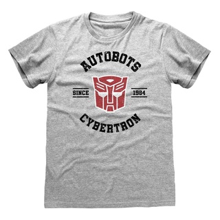 เสื้อยืด ผ้าฝ้าย พิมพ์ลาย Transformers Autobots Cybertron Heather สีเทา สําหรับผู้ชาย