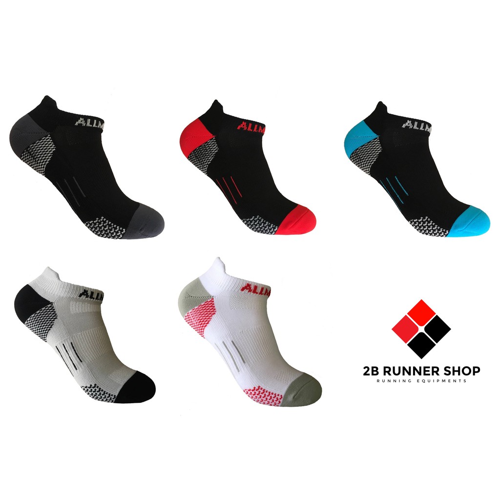 ถุงเท้าข้อสั้นสำหรับวิ่ง Low Cut Compression Running Socks. Shopee