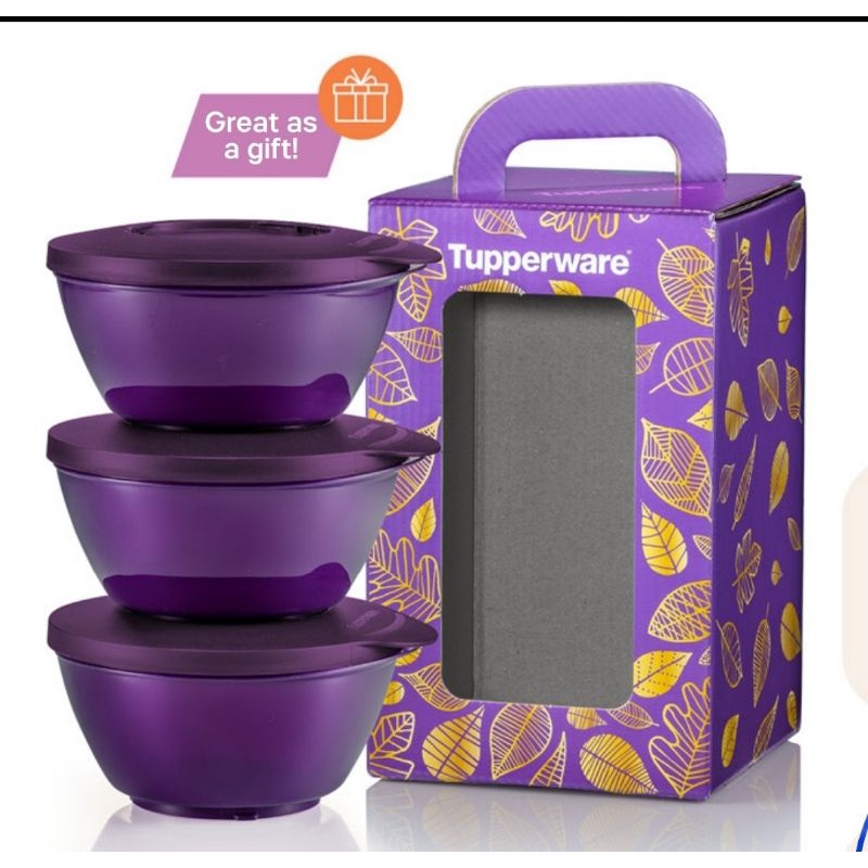 TUPPERWARE Click Bowl 425 มล. 1 ชุด 3 ชาม วางซ้อนกันได้ ทัปเปอร์แวร์ ...