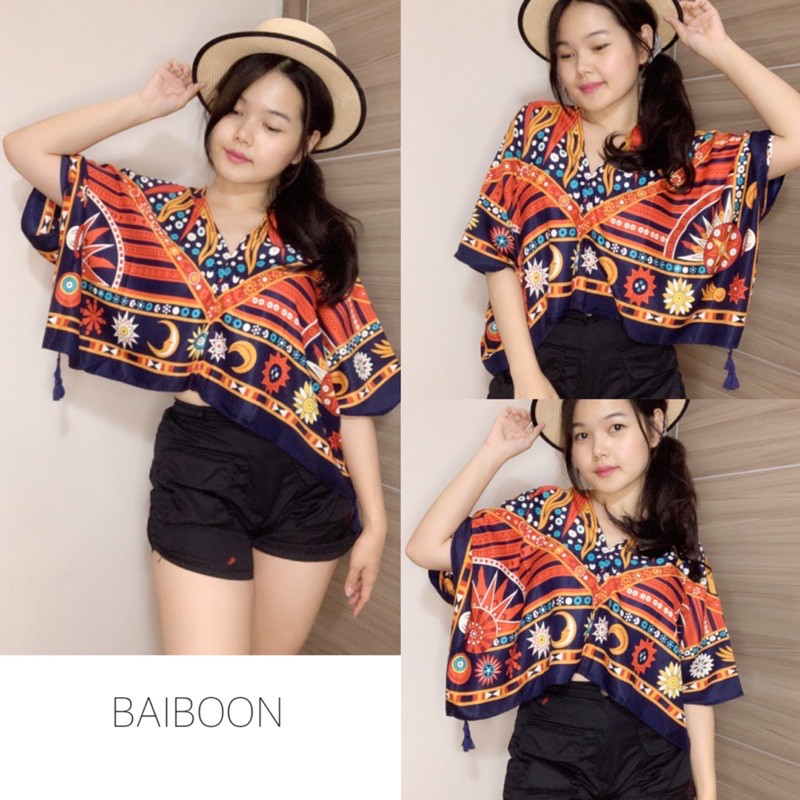 baiboon-คอวีแบบใหม่มาแล้วจ้า-เสื้อครอปสไตล์โบฮีเมียน-เก๋ๆไม่ซ้ำใคร