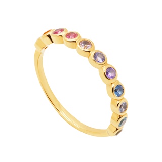 A.CEMI Rainbow Ring แหวนเงินแท้ ชุบทอง 18K โรสโกลว์