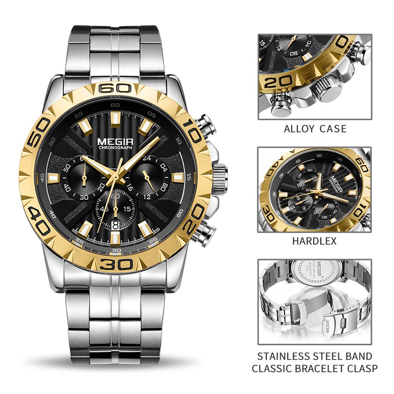 2019-ใหม่-megir-นาฬิกาผู้ชายโครโนกราฟควอตซ์ธุรกิจบุรุษยอดนาฬิกาแบรนด์หรูนาฬิกาข้อมือกันน้ำ