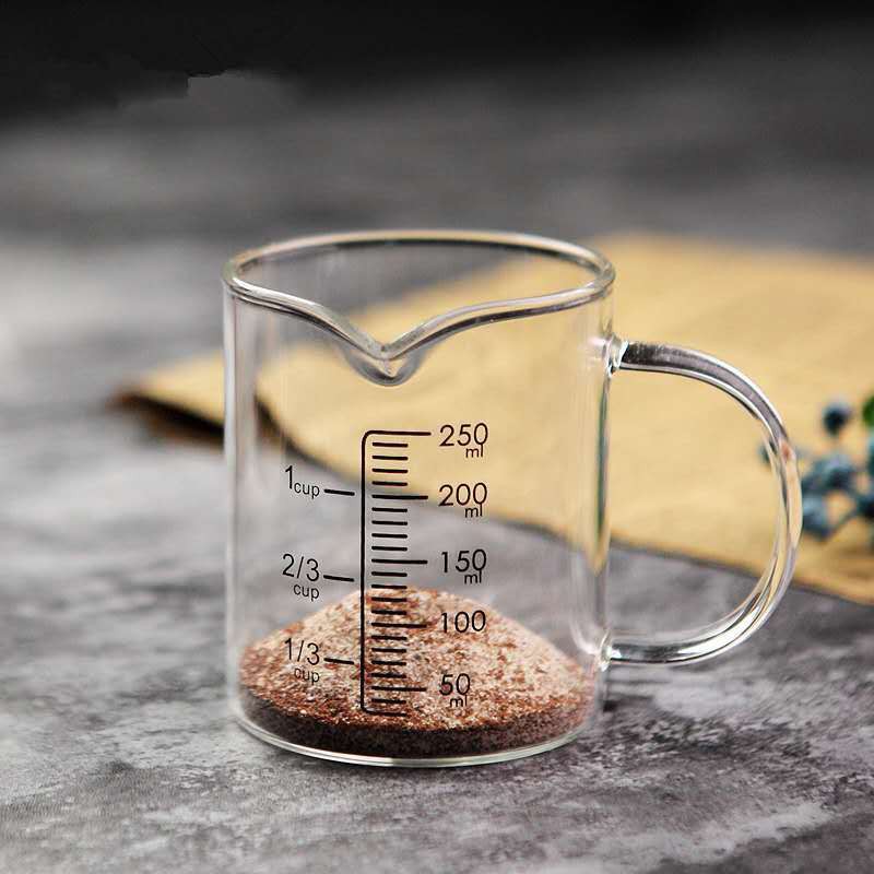 ถ้วยตวงแก้ว-แก้วตวง-ขนาด-250ml-8-ออนซ์-เหยือกตวงแก้วมีหูจับ-ทนความร้อน-เข้าไมโครเวฟได้-สำหรับทำกาแฟ-อาหาร-ขนม