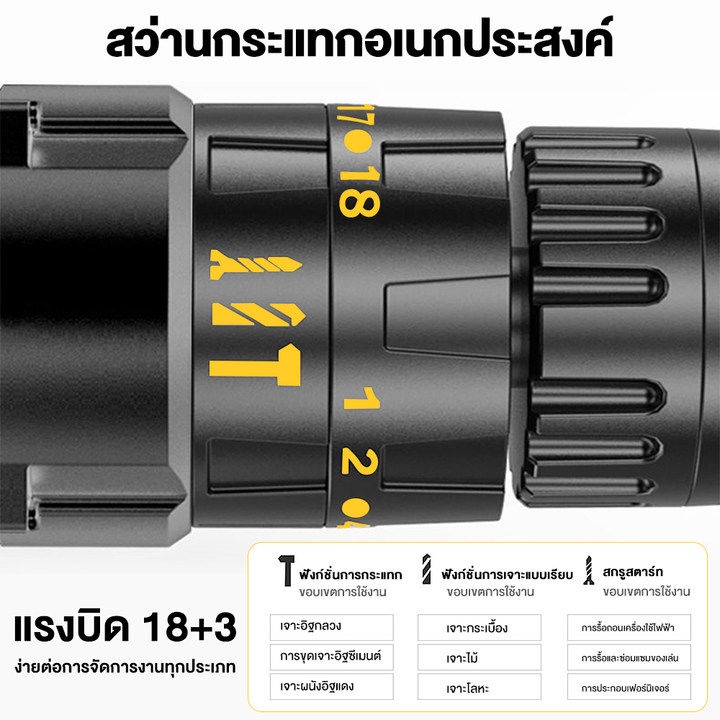 ภาพสินค้าDEWALT สว่านไร้สาย 149V 3 ระบบ สว่านแบตไร้สาย พร้อมชุดอุปกรณ์ จากร้าน armweera8808 บน Shopee ภาพที่ 6