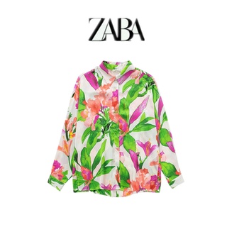 Zara เสื้อเชิ้ตแขนยาว พิมพ์ลายดอกไม้ สไตล์ยุโรป อเมริกัน แฟชั่นฤดูร้อน สําหรับผู้หญิง 2022 3515262 069