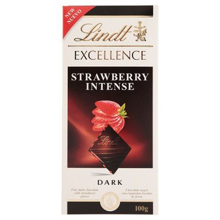 Lindt Excellence Strawberry Intense Chocolate 100g.ลินด์ เอี็กเชอร์ สตอเบอร์รี่ ช็อคโกแลต 100กรัม.