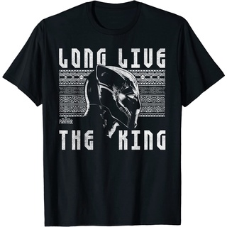 เสื้อยืดโอเวอร์ไซส์เสื้อยืด พิมพ์ลายกราฟิก Marvel Black Panther Long Live Urban King สําหรับผู้ชายS-3XL